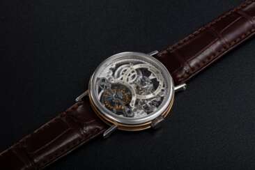 BREGUET, A PLATINUM AND PINK GOLD SKELETONISED TOURBILLON WRISTWATCH, REF. 3450