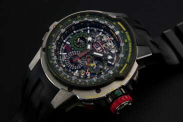 RICHARD MILLE, A TITANIUM FLYBACK CHRONOGRAPH AVIATION WITH E6-B SLIDE RULE, REF. RM039-01 