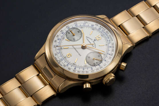 Rolex. ROLEX, AN EXTREMELY RARE GOLD OYSTER CHRONOGRAPH ANTIMAGNETIQUE WRISTWATCH WITH BRACELET, REF. 3525 - фото 1