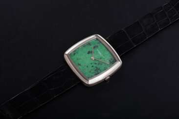 AUDEMARS PIGUET, A WHITE GOLD ULTRA SLIM WATCH WITH JADE DIAL