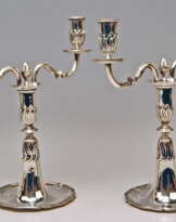Silver Pair of Candlesticks, possibly Spain, made circa 1880 Silver Pair of Candlesticks, possibly Spain, made circa 1880