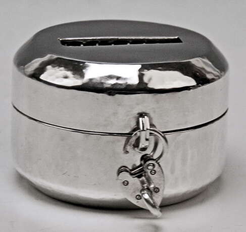 silver Money Box “Money Box Piggy Bank Silver 830 Art Deco Jacob Grimminger Germany made 1930”, German Silver, Silver, Handwork, Germany, 1930 - photo 2