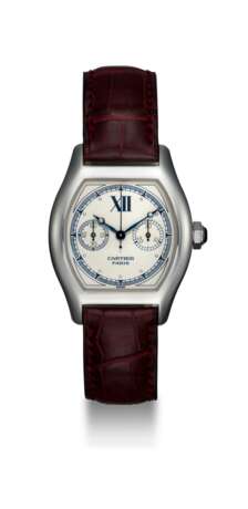 CARTIER, A WHITE GOLD TORTUE MONOPUSHER CHRONOGRAPH, REF. 2396 - фото 3