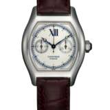 CARTIER, A WHITE GOLD TORTUE MONOPUSHER CHRONOGRAPH, REF. 2396 - photo 3