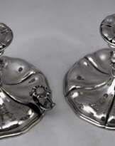 Silver Italian Pair of Candlesticks, Made circa 1875-1880 Silver Italian Pair of Candlesticks, Made circa 1875-1880