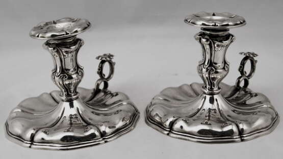 Silver Italian Pair of Candlesticks Made circa 1875-1880 Italien VERCELLI Baroque Italie 1880 - photo 5