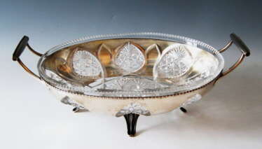 Silver Austrian Huge Bowl Glass Liner, circa 1900-1910