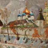 Новоспасский монастырь на Таганке Canvas Oil paint Realism Landscape painting Russia 2021 - photo 1