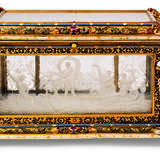 A RENAISSANCE REVIVAL ROCK CRYSTAL, HARDSTONE, ENAMEL, GOLD AND SILVER-GILT MOUNTED CASKET - фото 1
