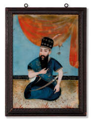 A SET OF FOUR CHINESE EXPORT REVERSE-PAINTED GLASS PICTURES, MADE FOR THE PERSIAN MARKET