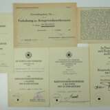 Sammlung von 6 Kriegsverdienstkreuz Urkunden. - photo 1