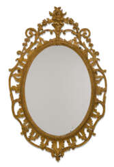 A GEORGE III GILTWOOD OVAL MIRROR