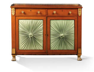 A GEORGE IV BRASS-MOUNTED PARTRIDGEWOOD AND BRAZILIAN ROSEWOOD SIDE CABINET