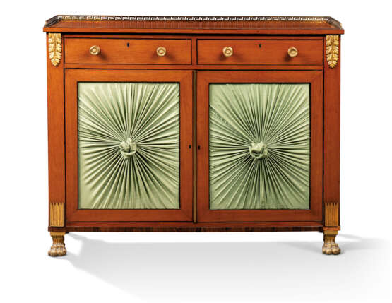 A GEORGE IV BRASS-MOUNTED PARTRIDGEWOOD AND BRAZILIAN ROSEWOOD SIDE CABINET - фото 1