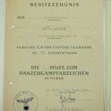 Urkundengruppe eines Unteroffiziers der 6./ Panzer-Regiment 29. - Foto 2