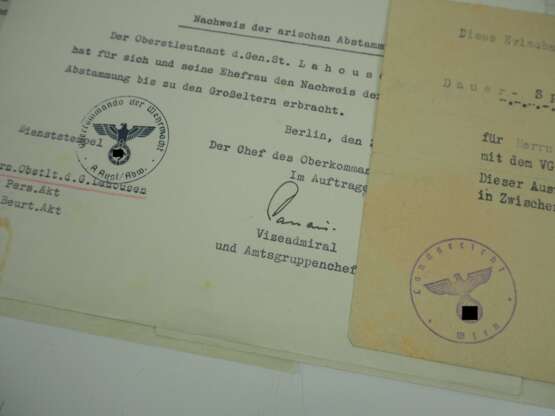Umfangreicher Nachlass Dokumente des Chefs der Abwehr II. General Erwin von Lahousen. - photo 2