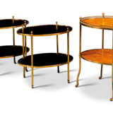 THREE LACQUERED-BRASS OVAL TWO-TIER ETAGERES - фото 1