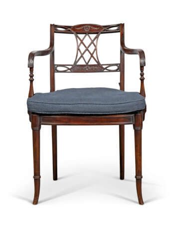 A MATCHED SET OF EIGHT GEORGE III STYLE MAHOGANY DINING-CHAIRS - фото 4
