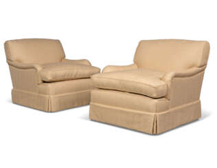 A PAIR OF EASY ARMCHAIRS