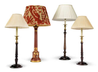 A GROUP OF FOUR TABLE LAMPS