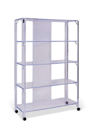 A PAIR OF CLEAR ACRYLIC TWO-TIER ETAGERES - photo 2