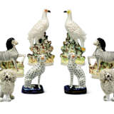 A PAIR OF STAFFORDSHIRE POTTERY MODELS OF PHEASANTS - фото 1