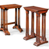 TWO SETS OF MAHOGANY QUARTETTO TABLES - photo 1