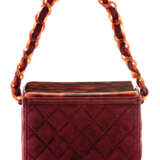 Chanel. A BURGUNDY QUILTED SUEDE LUNCHBOX BAG WITH TORTOISE LUCITE HARDWARE - photo 3