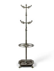 A WILLIAM IV BLACK-PAINTED CAST-IRON HALL STAND