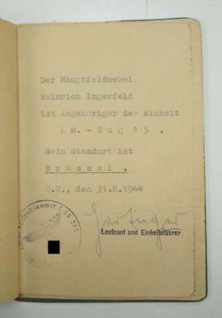 Ausweis Nachlass eines Oberfeldwebels der 3. Fallschirm-Jäger-Division / Sonderzug Generalfeldmarschall Göring. - photo 5