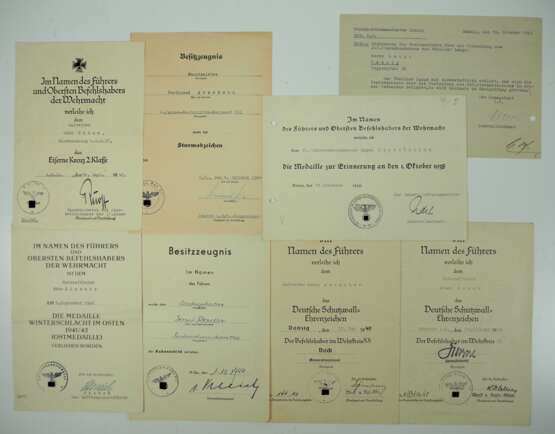 3. Reich: Sammlung von 8 Urkunden. - фото 1