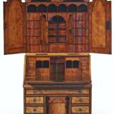 A WILLIAM AND MARY PEWTER-MOUNTED STAINED FIELD MAPLE, YEWWOOD AND OAK BUREAU CABINET - photo 3