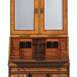 A WILLIAM AND MARY PEWTER-MOUNTED STAINED FIELD MAPLE, YEWWOOD AND OAK BUREAU CABINET - photo 4