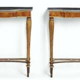 A PAIR OF LATE GEORGE III INDIAN ROSEWOOD AND PARCEL-GILT SIDE TABLES - photo 1