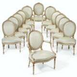 Linnell, John. A SET OF TWELVE WHITE-PAINTED AND PARCEL-GILT DINING CHAIRS - photo 1
