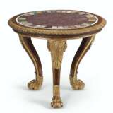 A GEORGE IV PORPHYRY AND SPECIMEN MARBLE ROSEWOOD, GONCALO ALVES AND PARCEL-GILT CENTER TABLE - Foto 1