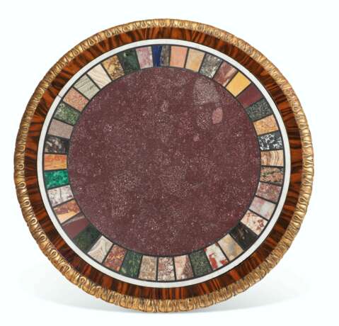 A GEORGE IV PORPHYRY AND SPECIMEN MARBLE ROSEWOOD, GONCALO ALVES AND PARCEL-GILT CENTER TABLE - photo 3