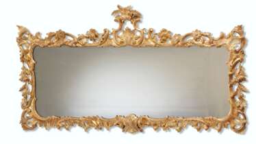 A GEORGE II GILTWOOD OVER-MANTEL MIRROR 