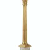 AN EARLY VICTORIAN ORMOLU AND SULPHIDE GLASS COMMEMORATIVE COLUMN - photo 1
