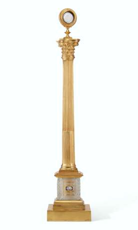 AN EARLY VICTORIAN ORMOLU AND SULPHIDE GLASS COMMEMORATIVE COLUMN - photo 5