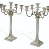 A PAIR OF VICTORIAN SILVER TWO OR FIVE-LIGHT CANDELABRA - фото 1