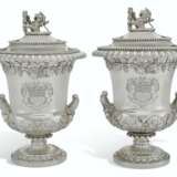 Smith, Benjamin. A PAIR OF REGENCY SILVER WINE COOLERS AND COVERS - photo 1