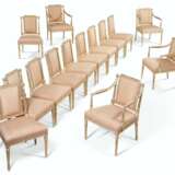 A SET OF FOURTEEN LATE GEORGE III CREAM-PAINTED AND PARCEL-GILT CHAIRS - photo 1