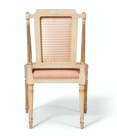 A SET OF FOURTEEN LATE GEORGE III CREAM-PAINTED AND PARCEL-GILT CHAIRS - photo 9