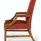 A PAIR OF GEORGE III LABURNUM AND FRUITWOOD LIBRARY ARMCHAIRS - photo 3