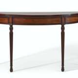A PAIR OF LATE GEORGE III MAHOGANY DEMILUNE SIDE TABLES - фото 2