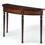 A PAIR OF LATE GEORGE III MAHOGANY DEMILUNE SIDE TABLES - фото 3