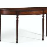 A PAIR OF LATE GEORGE III MAHOGANY DEMILUNE SIDE TABLES - фото 6