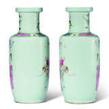 A PAIR OF CHINESE LARGE FAMILLE ROSE ROULEAU VASES - photo 3