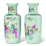 A PAIR OF CHINESE LARGE FAMILLE ROSE ROULEAU VASES - photo 4